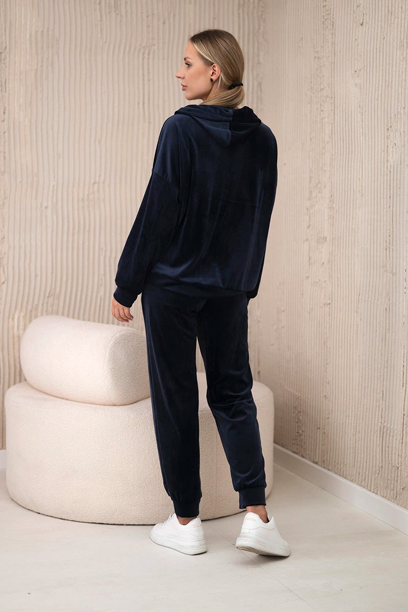 Велурен комплект от суитчър с панталон 5629Q