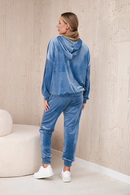 Велурен комплект от суитчър с панталон 5629Q