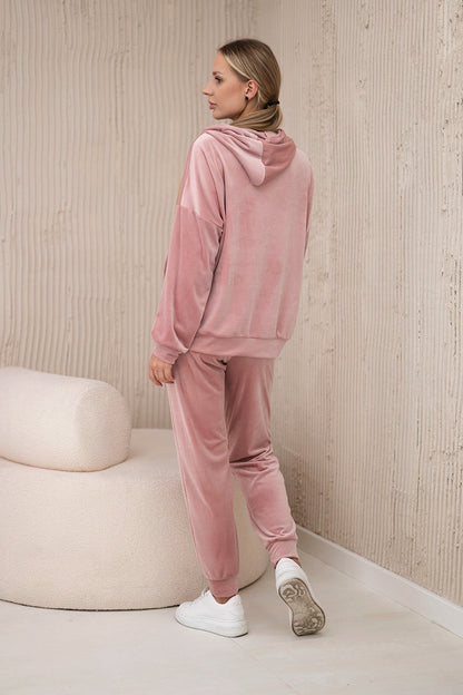 Велурен комплект от суитчър с панталон 5629Q