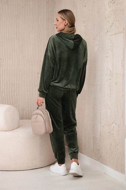 Велурен комплект от суитчър с панталон 5629Q