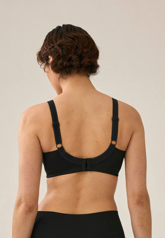 Сутиен с подплатени чаши без банели NATURANA 5632 - черно-бял