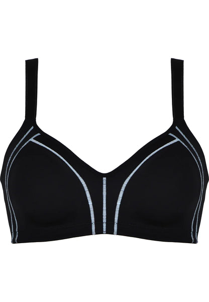 Сутиен с подплатени чаши без банели NATURANA 5632 - черно-бял