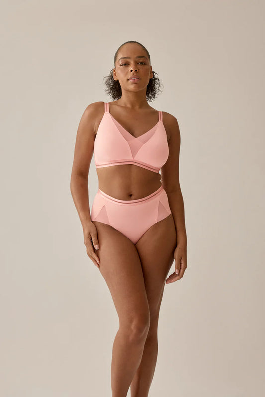 Сутиен с меки чаши без банели NATURANA 5658- розово