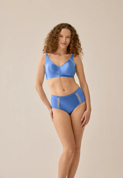 Сутиен с меки чаши без банели NATURANA 5662 - синьо