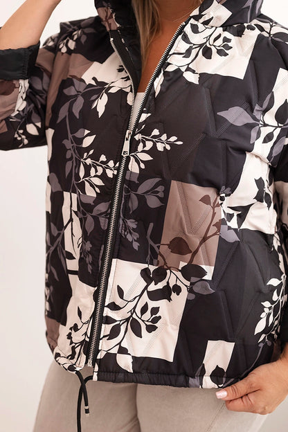 Дамско яке за големи размери с качулка и удължен гръб 5680-1