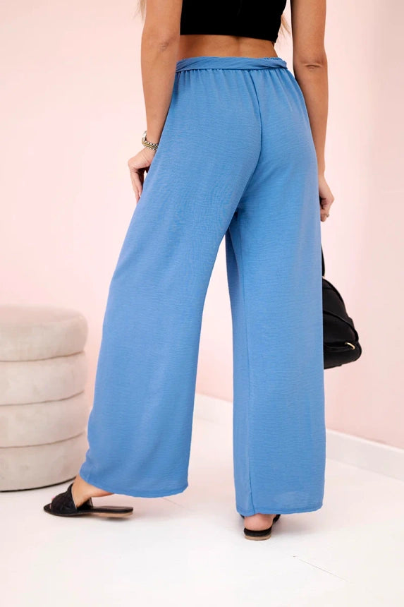 Панталон с широка талия и колан 5878