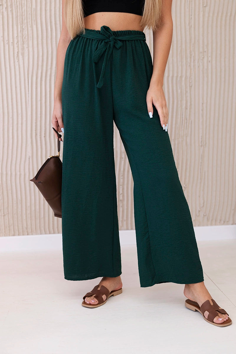 Панталон с широка талия и колан 5878