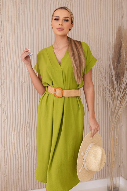 Рокля с декоративен колан 5904