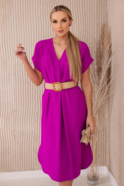 Рокля с декоративен колан 5904