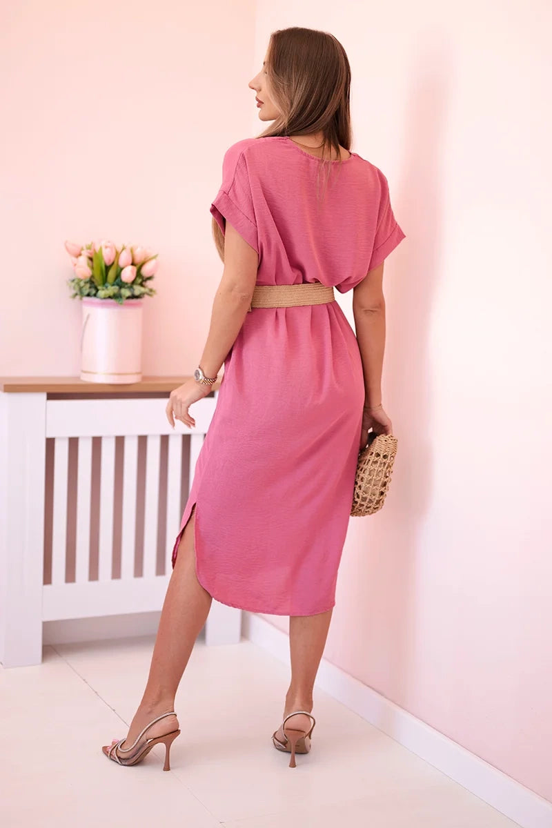 Рокля с декоративен колан 5904