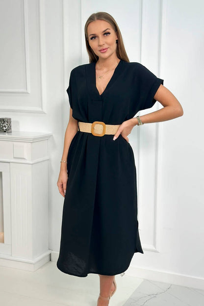 Рокля с декоративен колан 5904