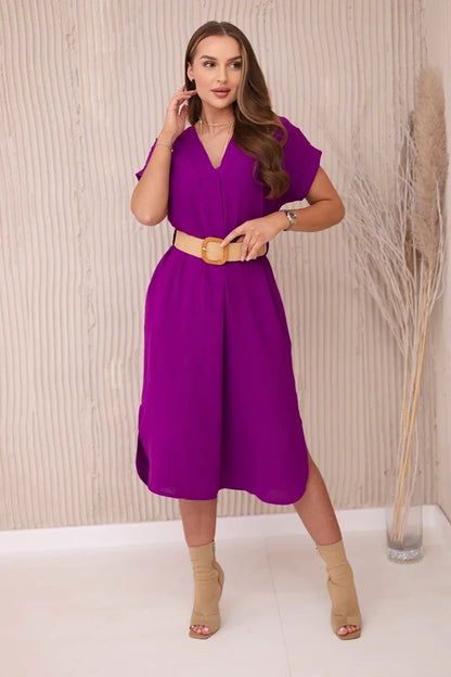 Рокля с декоративен колан 5904