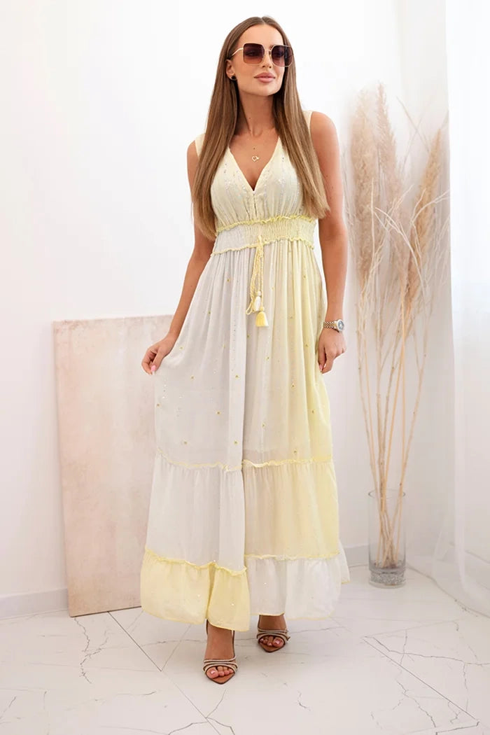 Дамска вискозна рокля с пайети 6122