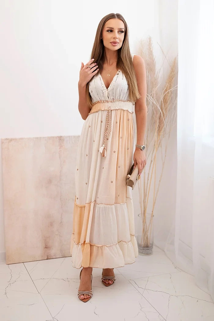 Дамска вискозна рокля с пайети 6122