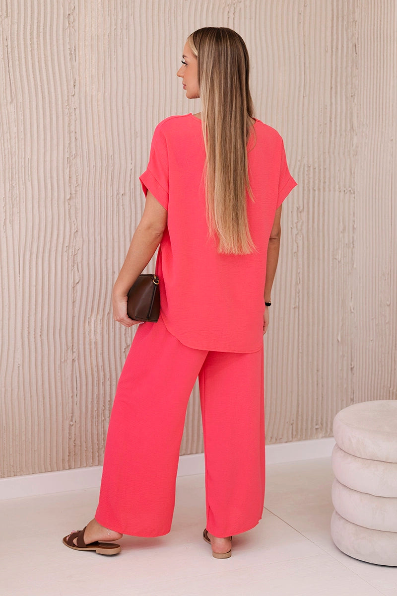 Комплект от блуза с панталон и колие 6433