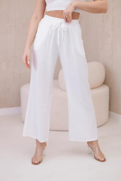 Широк прав панталон от вискоза 6695R