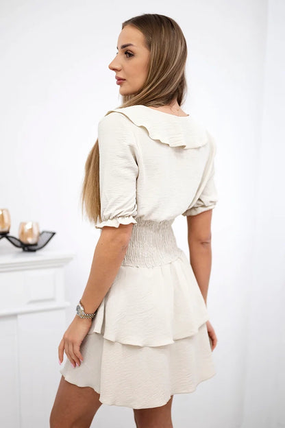 Рокля с талия и къс ръкав 68298