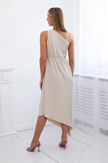 Плисирана рокля украсена с цвете 6945H