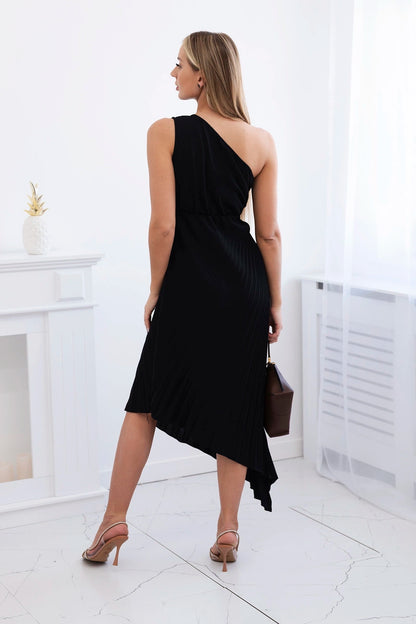 Плисирана рокля украсена с цвете 6945H