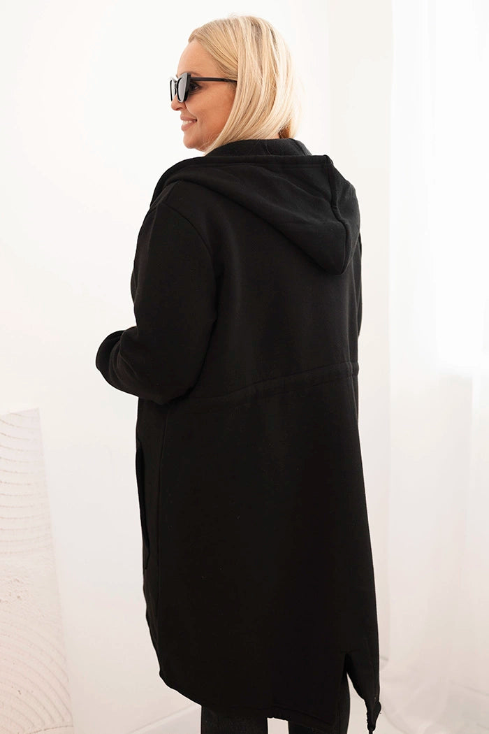 Дамски суичър с качулка с изолация и V-образно деколте 7044