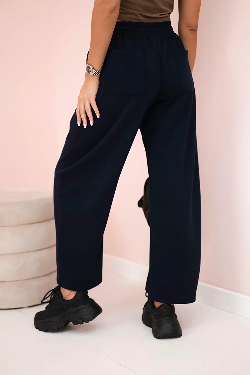 Панталон с маслено покритие и връзки на талията 7305