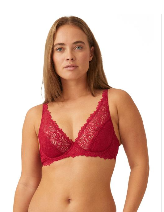 Дантелен сутиен с полуподплатени чаши и банели NATURANA 7675
