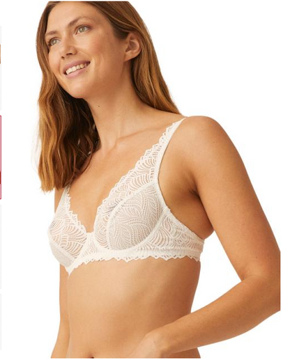 Дантелен сутиен с полуподплатени чаши и банели NATURANA 7675