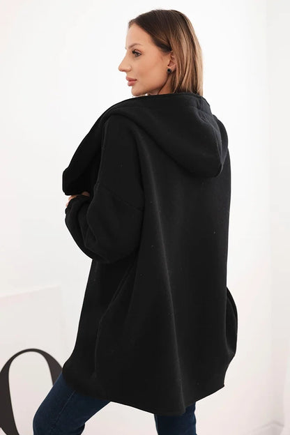 Дамски суичър с изолация и асиметричен цип 7765
