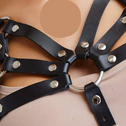 Черен кожен харнес с регулиране AA-800742