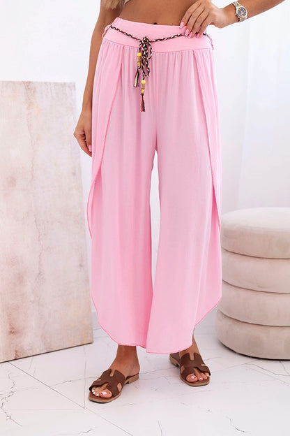 Дамски вискозен панталон с цепка на крачола 81378