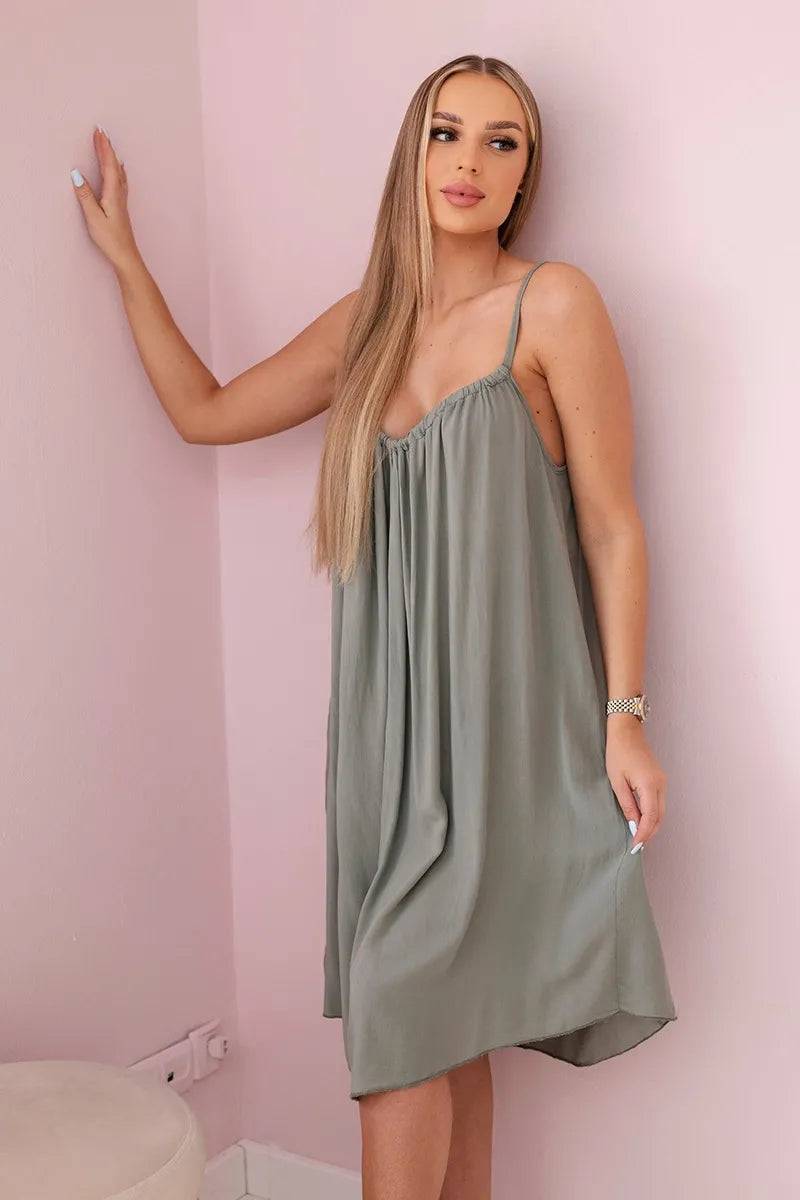 Рокля от вискоза с тънки презрамки 81541