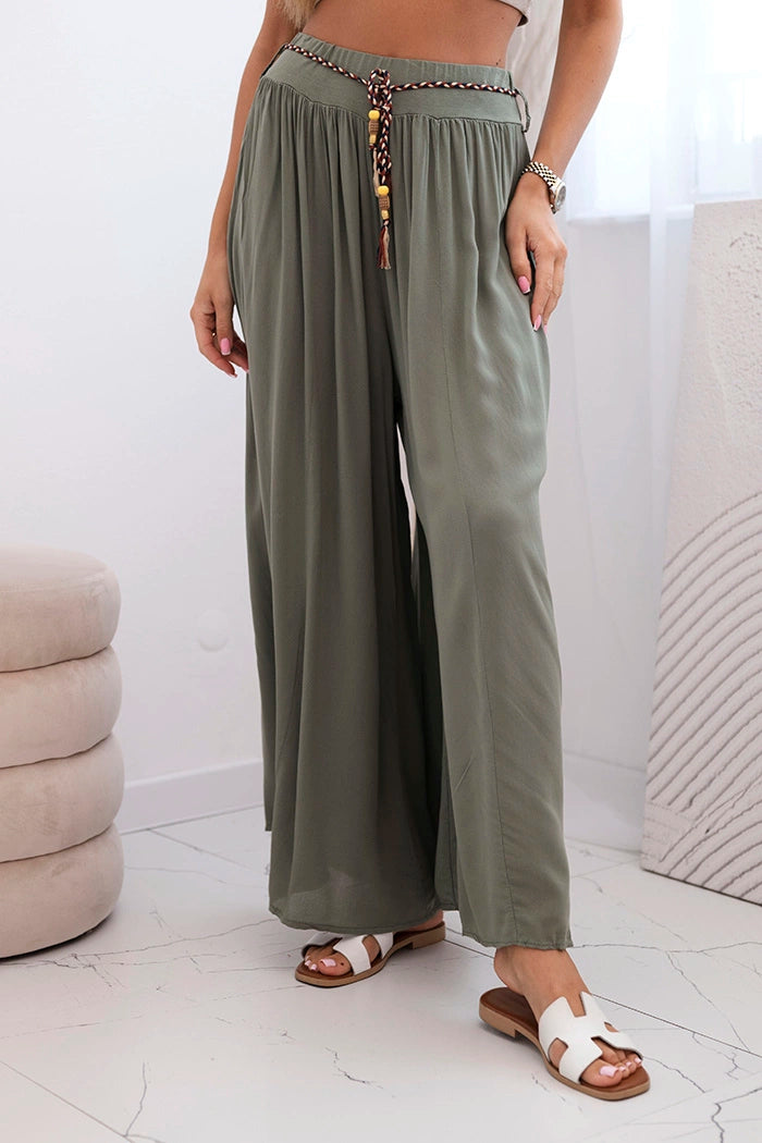 Дамски широк вискозен панталон 81733