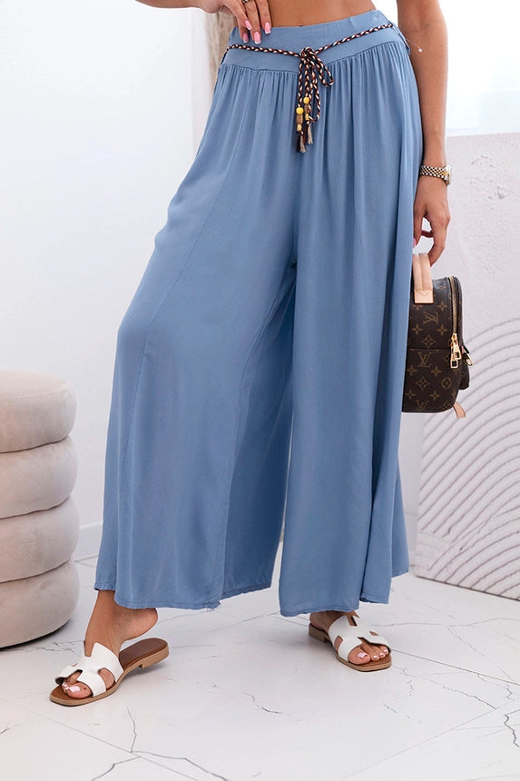 Дамски широк вискозен панталон 81733