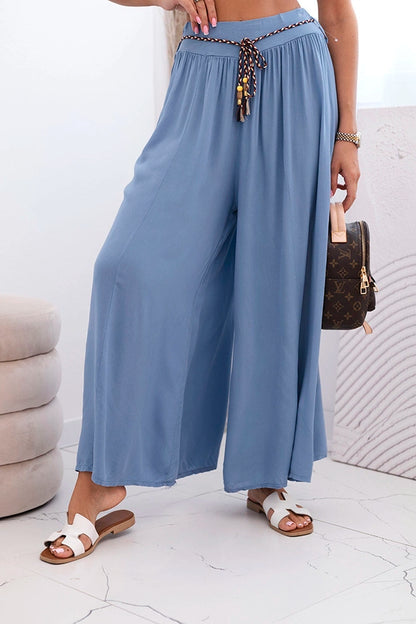 Дамски широк вискозен панталон 81733