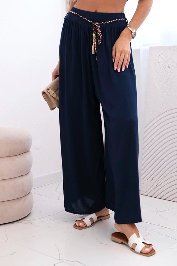 Дамски широк вискозен панталон 81733