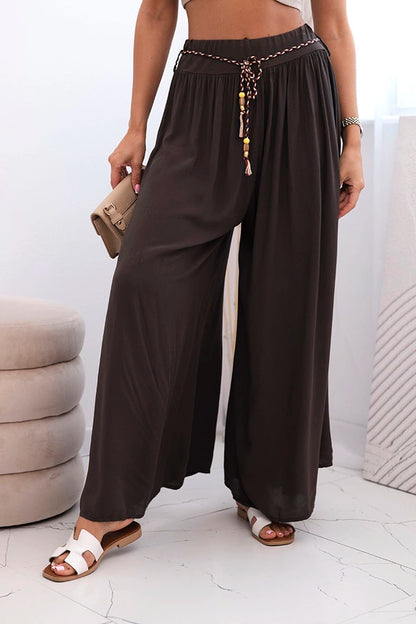 Дамски широк вискозен панталон 81733