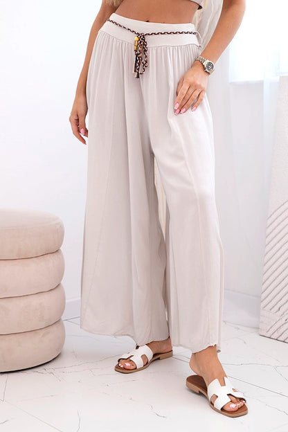 Дамски широк вискозен панталон 81733