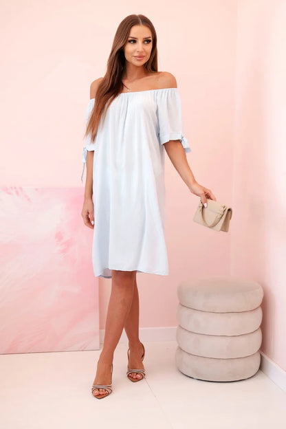 Дамска рокля от вискоза с връзки на ръкавите 81785