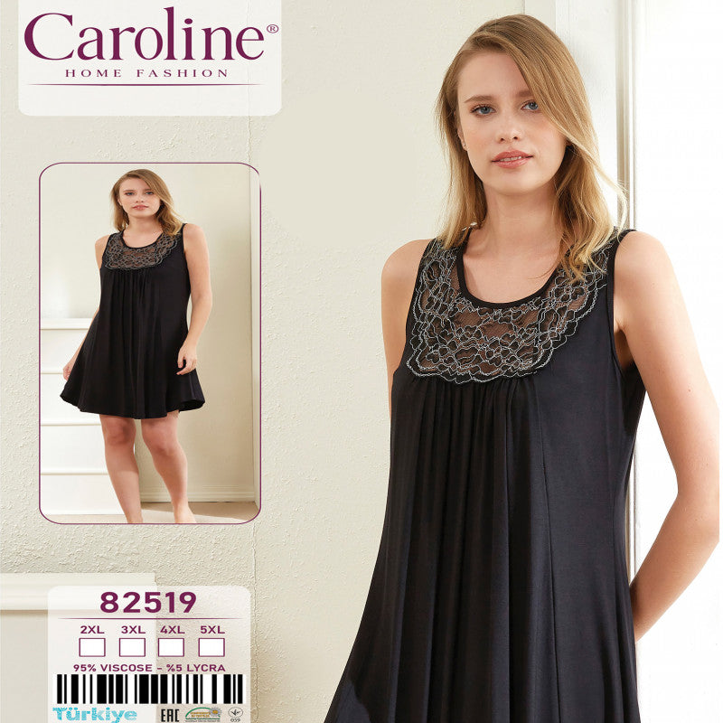 Макси черна нощница от вискоза 82519