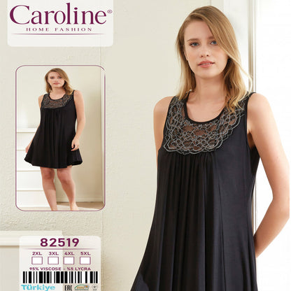 Макси черна нощница от вискоза 82519