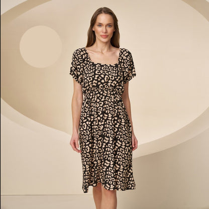 Леопардова рокля от вискоза CE-8425