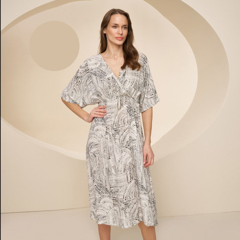 Дълга макси рокля с къс ръкав CE-8613