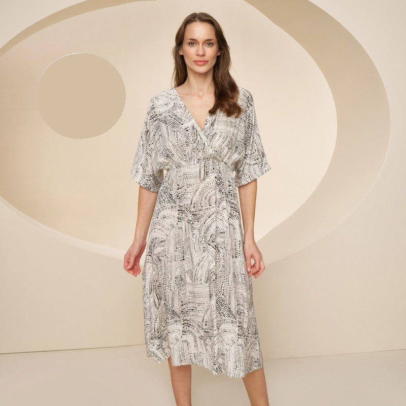 Дълга макси рокля с къс ръкав CE-8613