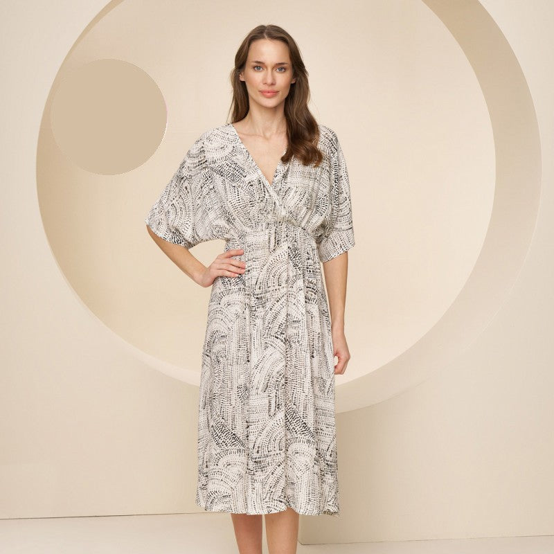 Дълга макси рокля с къс ръкав CE-8613