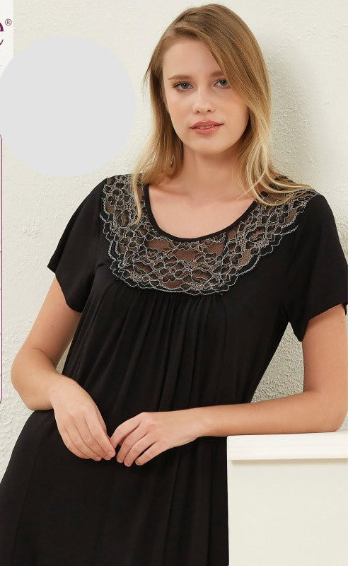 Черна нощница голяма номерация 86486