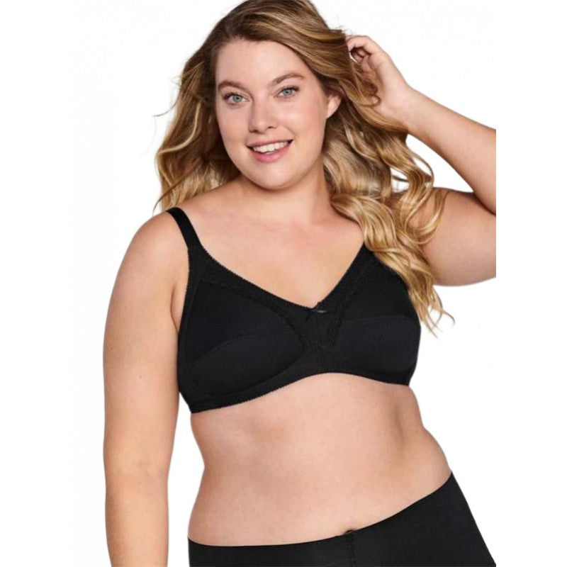 Сутиен с дантела и бродерия Naturana  86545 100% памук - черно