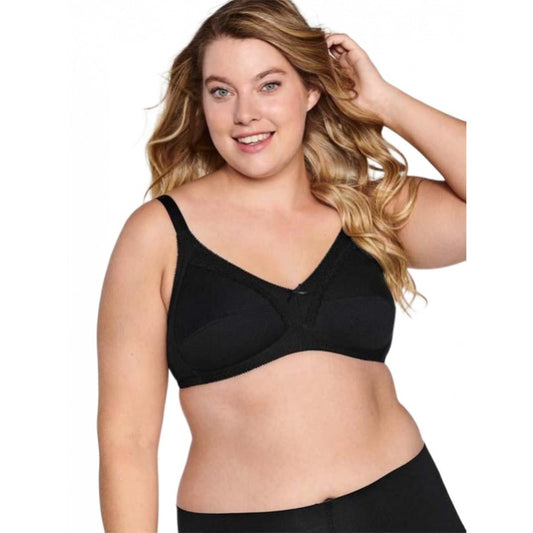 Сутиен с дантела и бродерия Naturana  86545 100% памук - черно