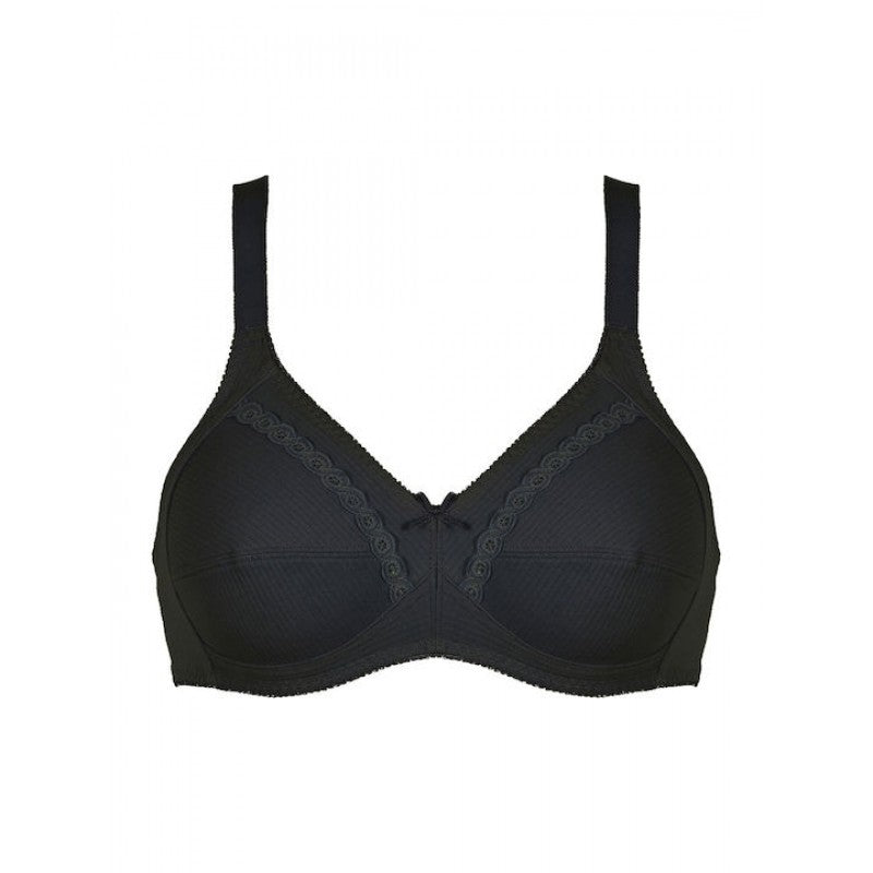 Сутиен с дантела и бродерия Naturana  86545 100% памук - черно