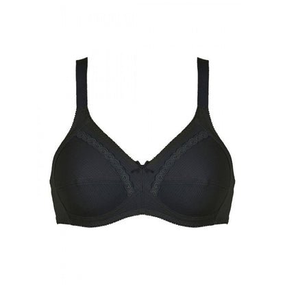 Сутиен с дантела и бродерия Naturana  86545 100% памук - черно