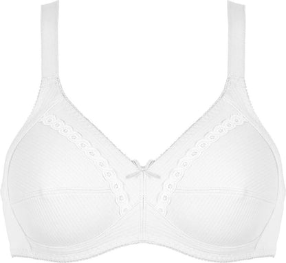 Сутиен с дантела и бродерия Naturana  86545 100% памук - бяло
